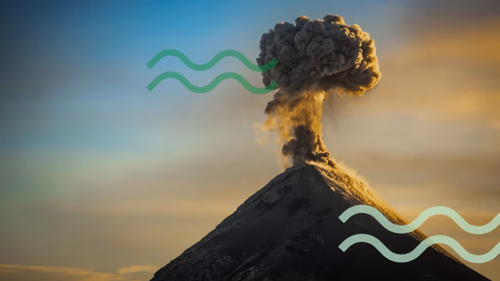 Erupting volcano