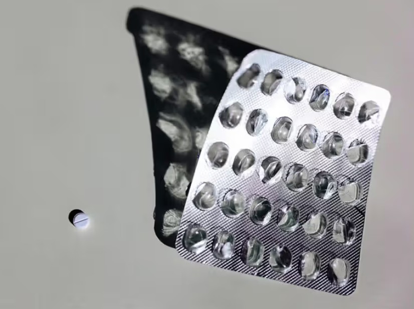 Package of opened pills